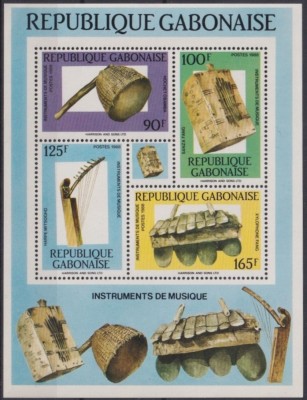 GABON 1988 INSTRUMENTE MUZICALE foto