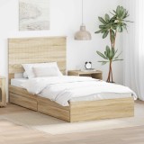 Cumpara ieftin Pat cu storage Stejar Sonoma 100 x 200 cm Lemn prelucrat