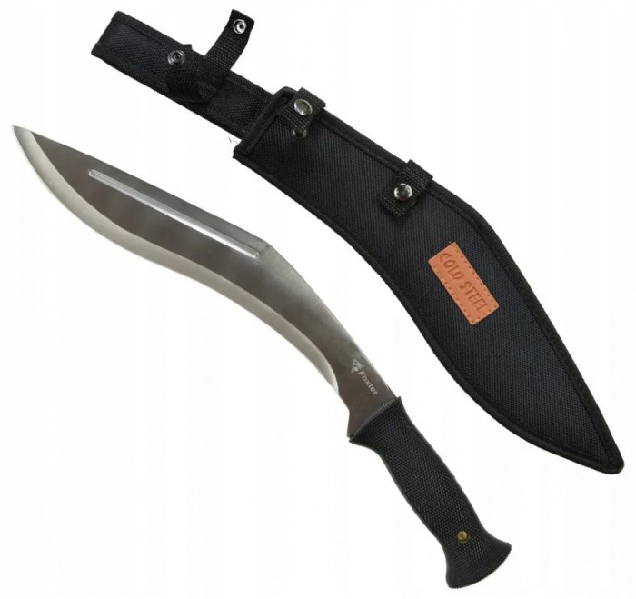 Cutit tip maceta Kukri Foxter, 45 cm, otel si ABS cauciucat, toc inclus