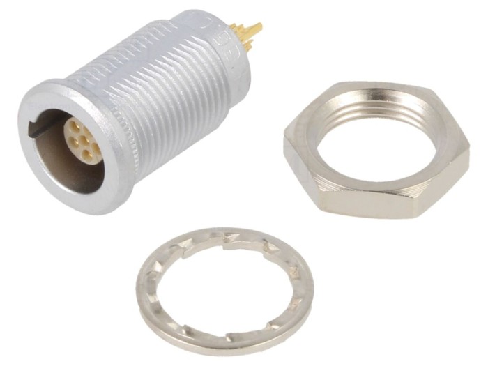 Conector circular 6 pini, lipire, 1,5A