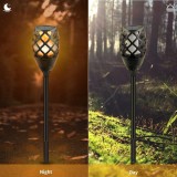 Lampa Solara Torta 12 LED Alb Cald Efect Flacara 300mAh, Home, Gradina, Exterior, Inalta, Neagra