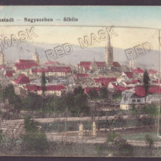 3405 - SIBIU, Panorama Leporello - old postcard + 10 mini photocards - used 1916