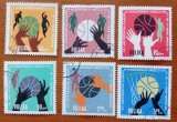 POLONIA-1963-"CAMPIONAT EUROPEAN de BASKET"- Serie-stampilat'' -Vezi-Scan
