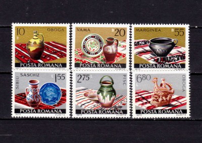 ✅RO 1973, LP 832,&amp;quot; Ceramica romaneasca&amp;quot; , serie ,MNH foto