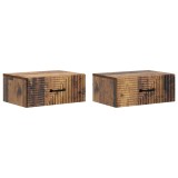 vidaXL Dulap de noapte suspendat 2 pcs Lemn vechi 49 x 34,5 x 20 cm 898632