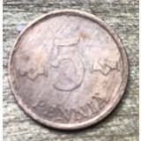 MNDSTR053 Finlanda (curatata) 5 Pennia 1976