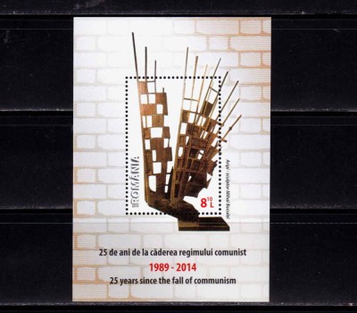 ✅RO 2014 ,LP 2048a,&amp;quot;25 ani caderea regimului comunist&amp;quot;-colita 610/tiraj 3900,MNH foto