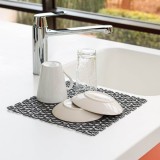 Suport Uscător Tac&acirc;muri, Model Flori, Culoare Antracit, Dimensiuni 29x29 cm