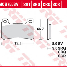 Set placute frana fata TRW MCB755SV - Honda CBR 600 RR (05-16) - CBR 600 RRA (09-16) - VFR 800 (14-16) - CBR 1000 R (08-16)