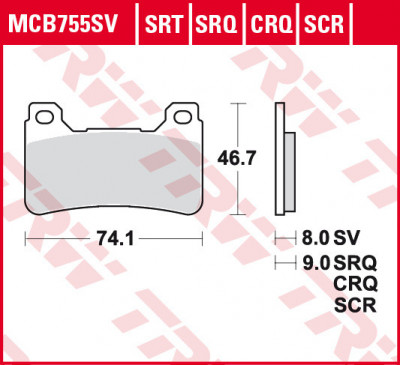 Set placute frana fata TRW MCB755SV - Honda CBR 600 RR (05-16) - CBR 600 RRA (09-16) - VFR 800 (14-16) - CBR 1000 R (08-16) foto