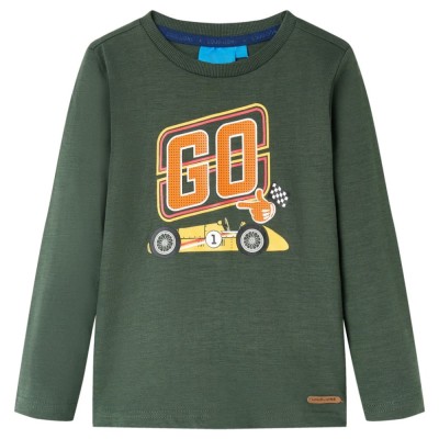 Tricou copii m&amp;acirc;neci lungi, verde &amp;icirc;nchis, 128 foto