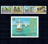 Maldives 1987 - Cercetași, serie si colita neuzata
