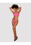 Cumpara ieftin Costum Baie 2 Piese Obsessive Mexico Beach Roz Verde Corai | Sutien Bustiera, Slip Tanga, Prindere Spate | Marimi S M L