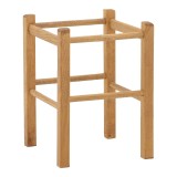 Cumpara ieftin Taburet Oligor din lemn de fag solid finisaj nuc 34x34x47 cm
