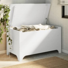 vidaXL Cutie depozitare capac &amp;quot;RANA&amp;quot;, alb, 100x49x54cm, lemn masiv pin foto