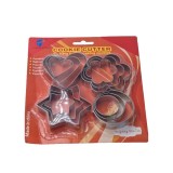 Forme taiat prajituri, 12 forme, 4 modele simple, inima, cerc, stea, floare, 4 x 4 cm