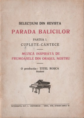 Titel Rosca - Parada Balicilor (dedicatie, autograf) foto