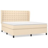 Cumpara ieftin Pat continental cu saltea, crem, 180x200 cm, textil
