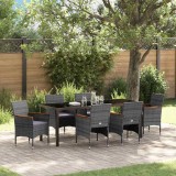 Cumpara ieftin Set de masă pentru grădină cu pernă 7 pcs Gri Rattan poli