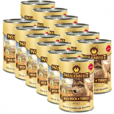 Conservă Wolfsblut Wild Duck &amp;amp;amp; Turkey 12 x 395 g foto