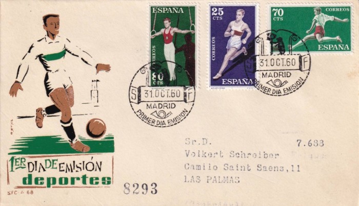 FILATELIE TEMATICA -PLIC SPANIA TEMATICA SPORT FDC