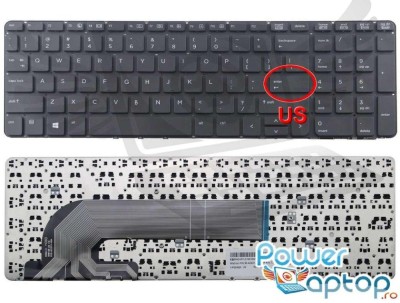 Tastatura HP ProBook 455 G2 layout US fara rama enter mic, ProBook 470 G0 layout US fara rama enter mic foto