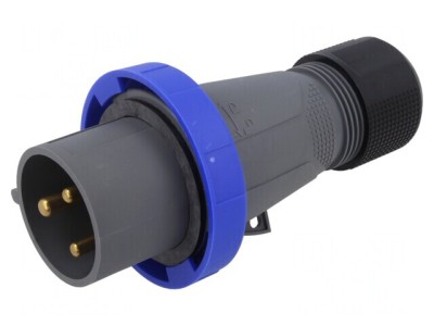Conector alimentare AC trifazat m&amp;acirc;ner drept pe cablu foto