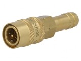 Conector rapid cu supapă 10bar alamă FPM