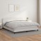 vidaXL Pat box spring cu saltea, alb, 180x200 cm, piele ecologică 3141018