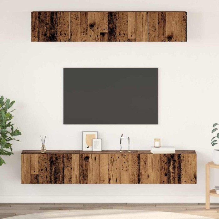vidaXL Set comodă TV 5 pcs Lemn vechi Standard Mediu Lemn compozit