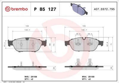 BREMBO P 85 127 PRIME LINE set placute frana,frana disc foto