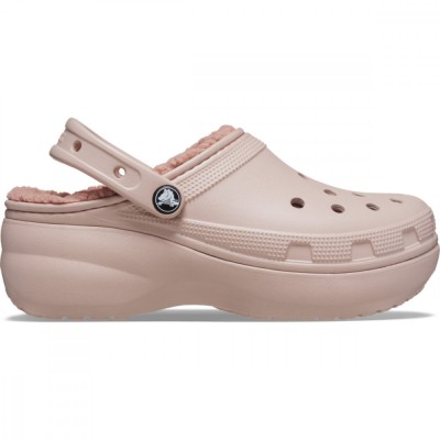 Saboti Crocs Classic Platform Lined Clog Roz - Pink Clay foto