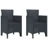 VidaXL Scaun pentru Grădină 2 pcs Antracit Dimensiune: 53 x 49 x 85 cm 847448