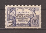 Franta 1937 - Cea de-a 150-a aniversare a Constituției Statelor Unite, MNH