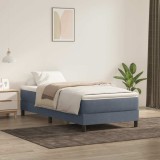 Cumpara ieftin Pat box spring cu saltea, gri &icirc;nchis, 90x210 cm, catifea