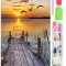 Set de broderie cu diamante 5D, model Apus de soare, 30x40 cm, accesorii incluse, multicolor