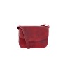 Geanta dama umar piele naturala vachetta bordo P158D, postas, 18x9x13 cm, fabricata in Italia