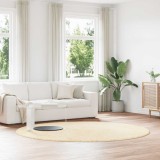 vidaXL Covor shaggy cu pom &icirc;nalt, NAVARRA, crem, 240x240 cm, poliester