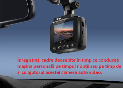 Camera Auto De Bord Fata Spate, Ultra HD 4K, Functie de GPS, Conexiune Wifi foto