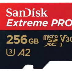 Card de memorie SanDisk Extreme Pro SDSQXCD-256G-GN6MA, microSDXC, 256GB, UHS-I U3, Clasa 10, V30 + Adaptor SD