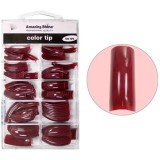 Cumpara ieftin Tipsuri colorate unghii - bordo original, 100buc, nr.1 - 10