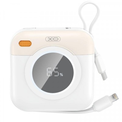 Baterie Externa XO Design PR258, 10000mAh, 20W, QC + PD, 1 x Lightning - 1 x USB-C, Bej foto