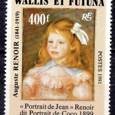 Wallis&Futuna 1991, Arta, Pictura, Renoir, serie neuzata, MNH