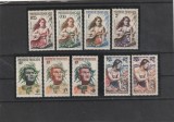 Polynesia 1958 - Polynesiene, polysenieni, serie 9 valori, dantelate, MNH, Mi.1-9