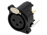 Soclu XLR Mamă 3 Pin Drept cu Buton Aurit