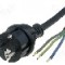 Cablu alimentare AC, 1.5m, 3 fire, culoare negru, cabluri, CEE 7/7 (E/F) mufa, JONEX - S3RR-3/15/1.5BK