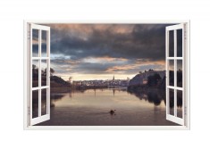 Autocolant decorativ, Fereastra, Multicolor, 83 cm, 651STC foto