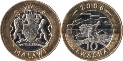 Malawi 2006 - 10 kwacha UNC foto