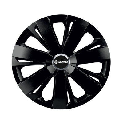 Set 4 capace roti Negre Cu Inel Cromat Energy R14 pentru gama auto Daewoo foto