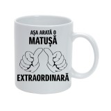 Cana alba personalizata &quot;Asa arata o matusa extraordinara&quot;, INOVATIX&reg;. 330ml, Oem